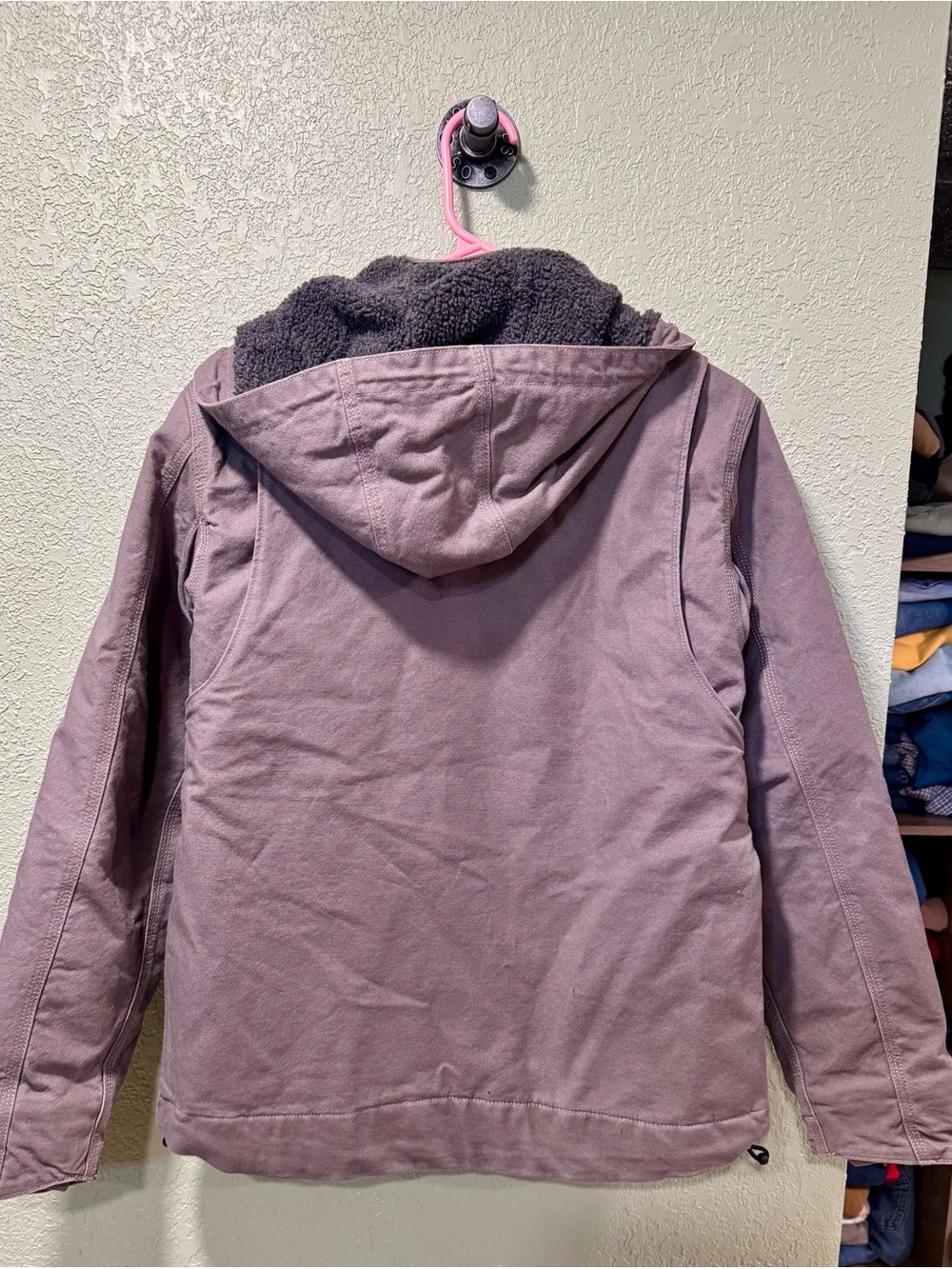 Carhartt Full Swing Hooded Work Jacket - Dusty Mauve size Small - Picture 6 of 7